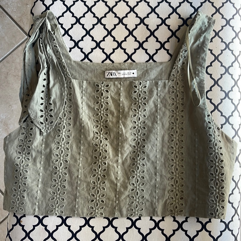 Green Cropped Zara Tank